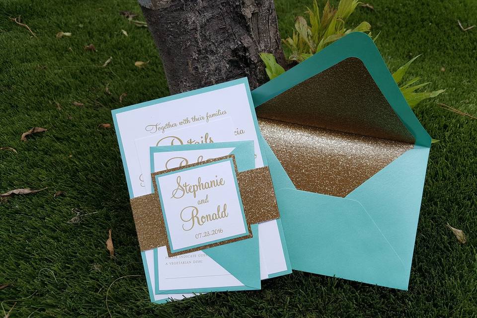 Turquoise invitation