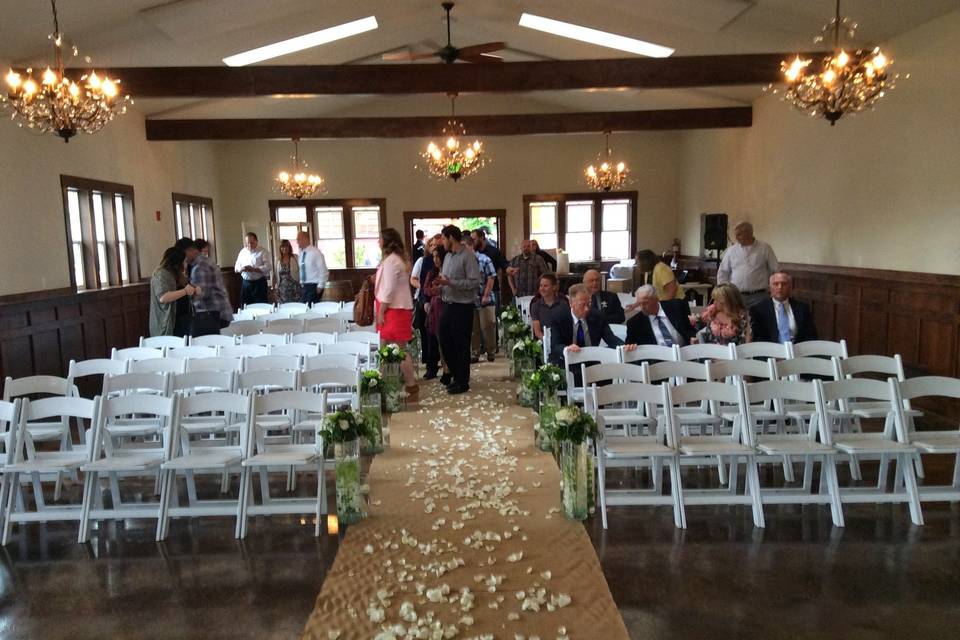 Getting ready for ceremony at Swan Trails Farm House