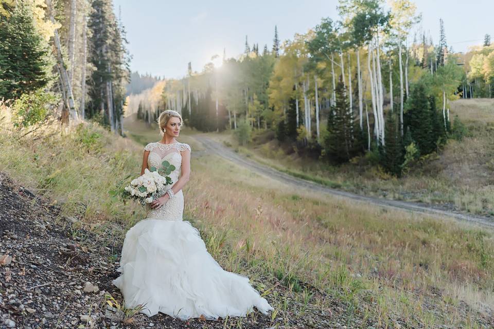 Bride holding her bouquet