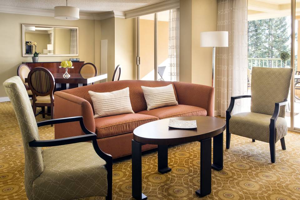 Our junior suite is great for bridal parties with a large adjoining patio and separate sleeping area.