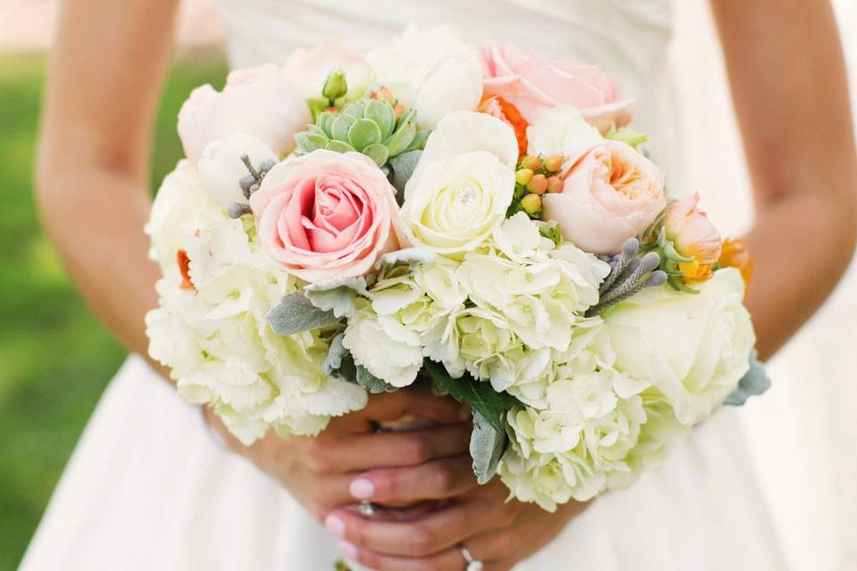 Bride and her bouquet