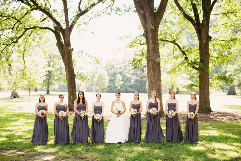 Bride and bridesmaids