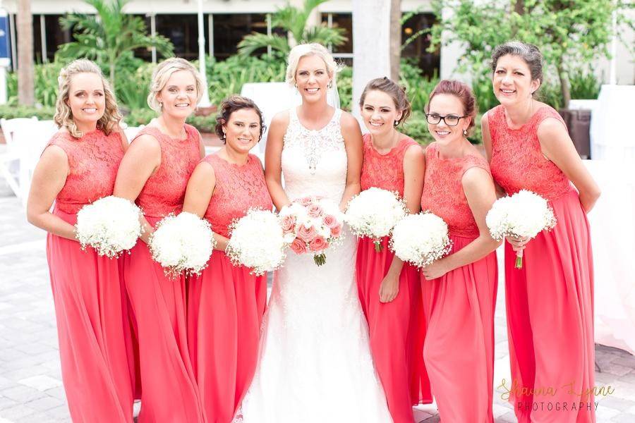 Bride and her bridesmaids