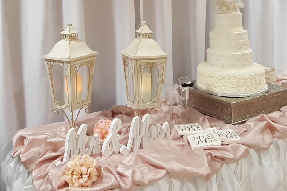Cake and ceremony backdrops