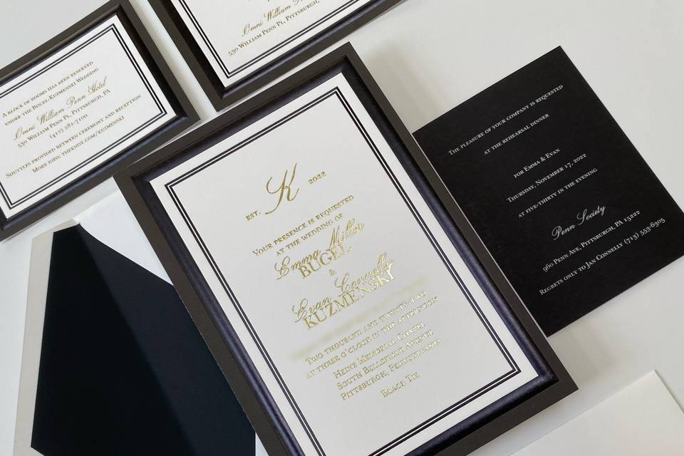 Black and White Bold Invite