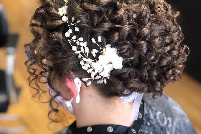 Curly bridal updo