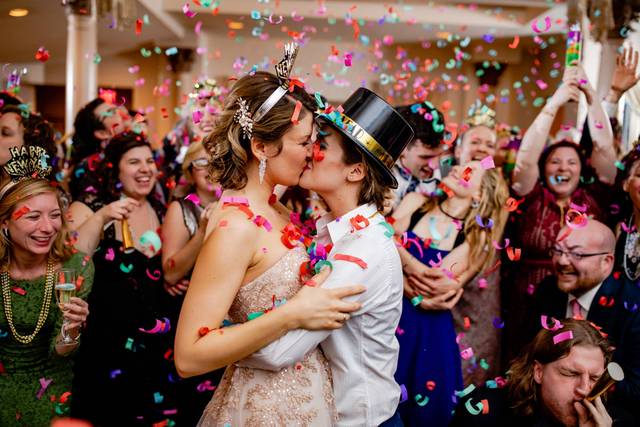 Two Brides kiss on NYE