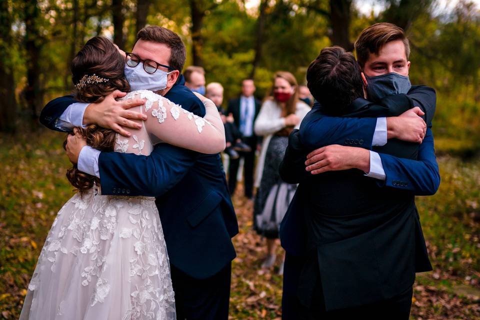 Pandemic Wedding Hugs