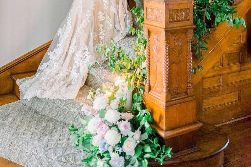 Blush, white and red bouquet