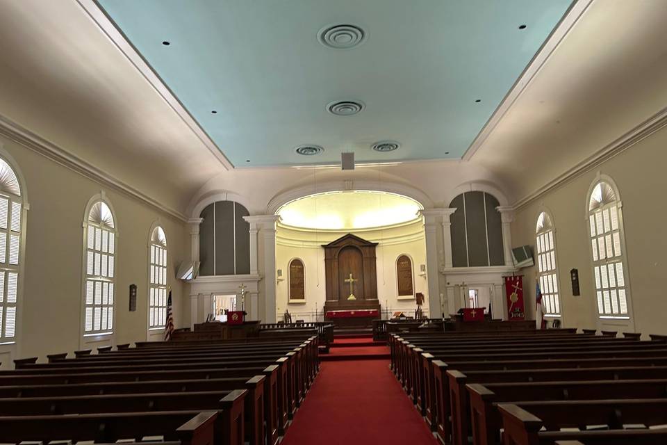 Empty interior of the church