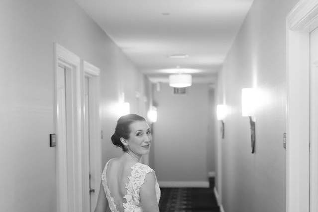 Bride in the hallway