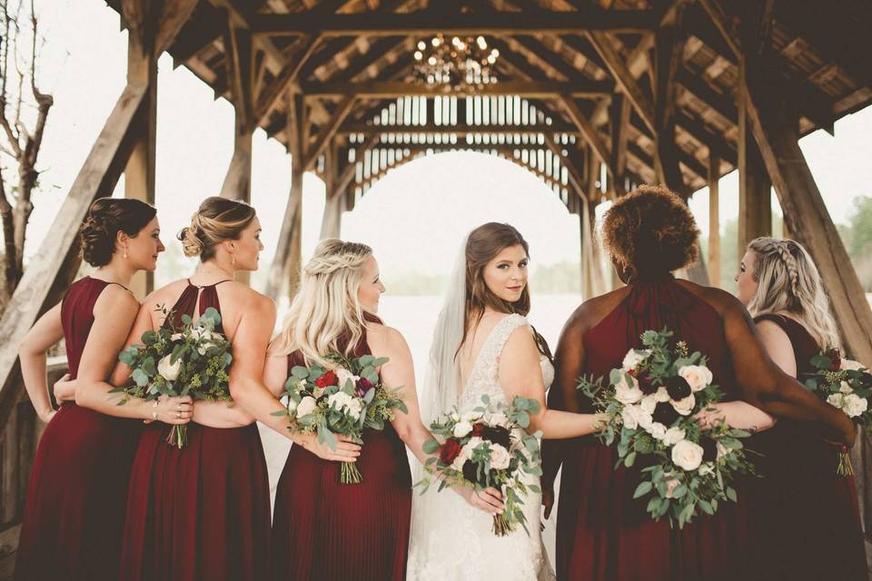 The bride with friends