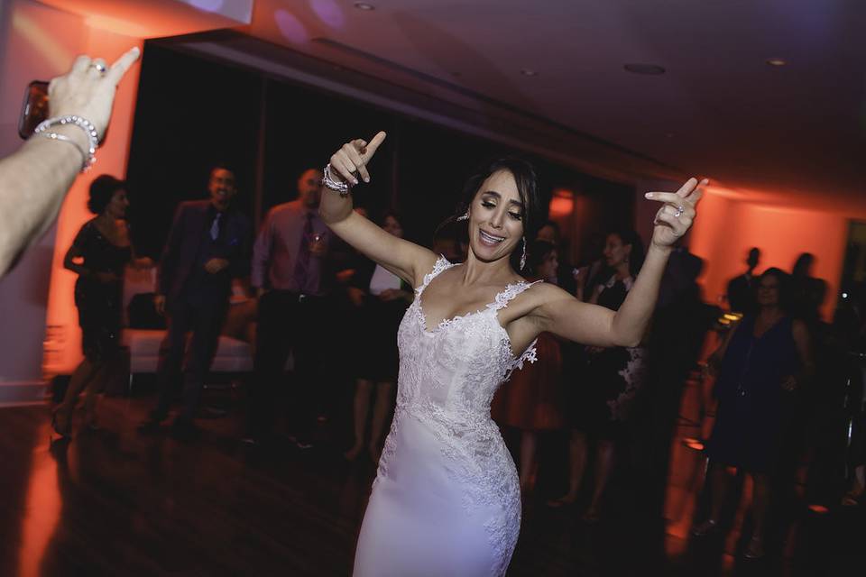 Bride dancing