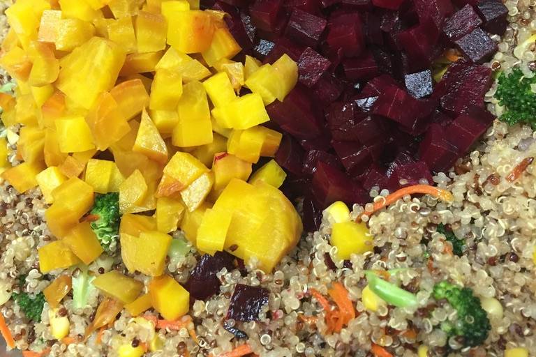 Duo of beets with quinoa salad