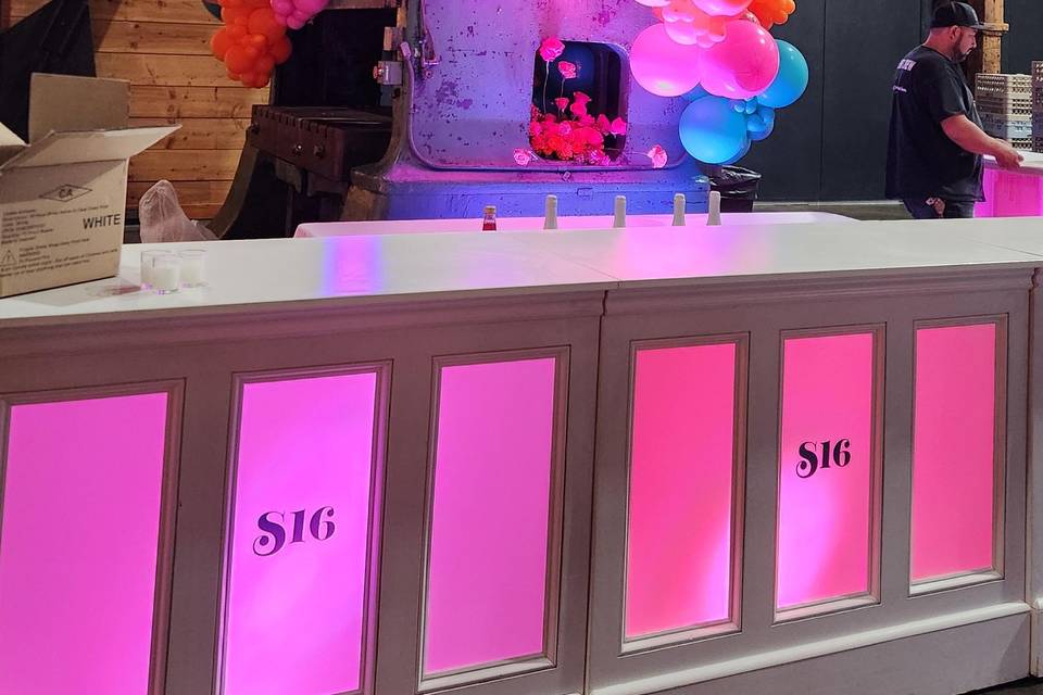 Glow bar and balloon sculpture