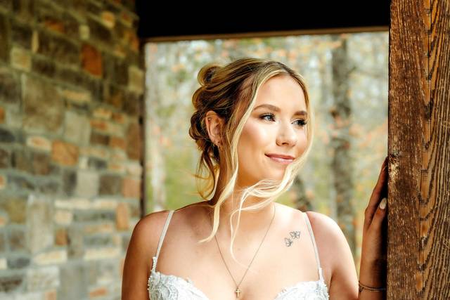 Elegant bridal gown details an