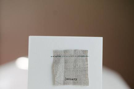 Linen desk calendar.