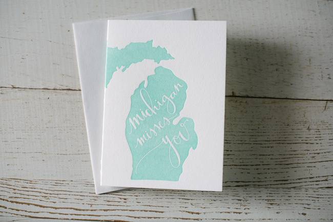 Michigan letterpress stationery.