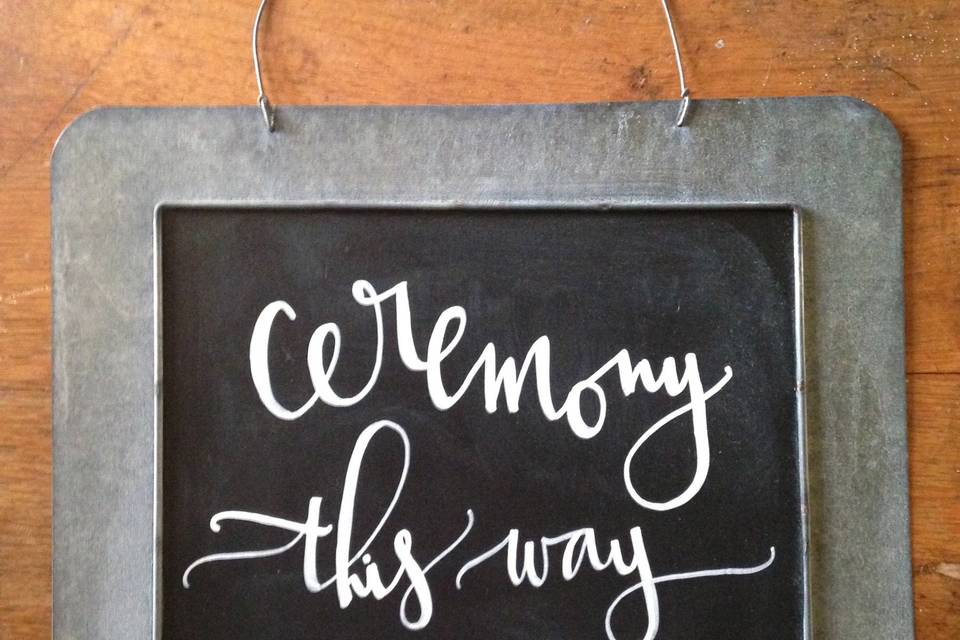 Custom chalkboard sign.