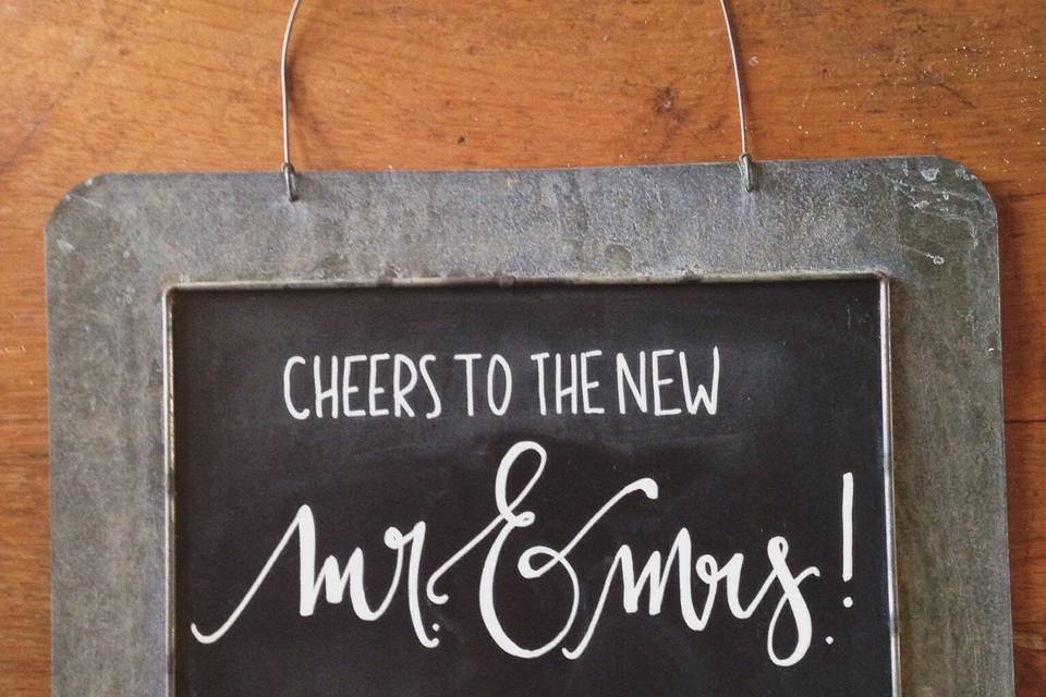 Custom chalkboard sign.