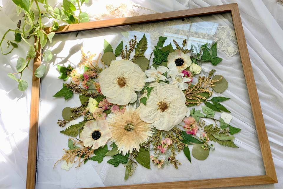 Framed floral display
