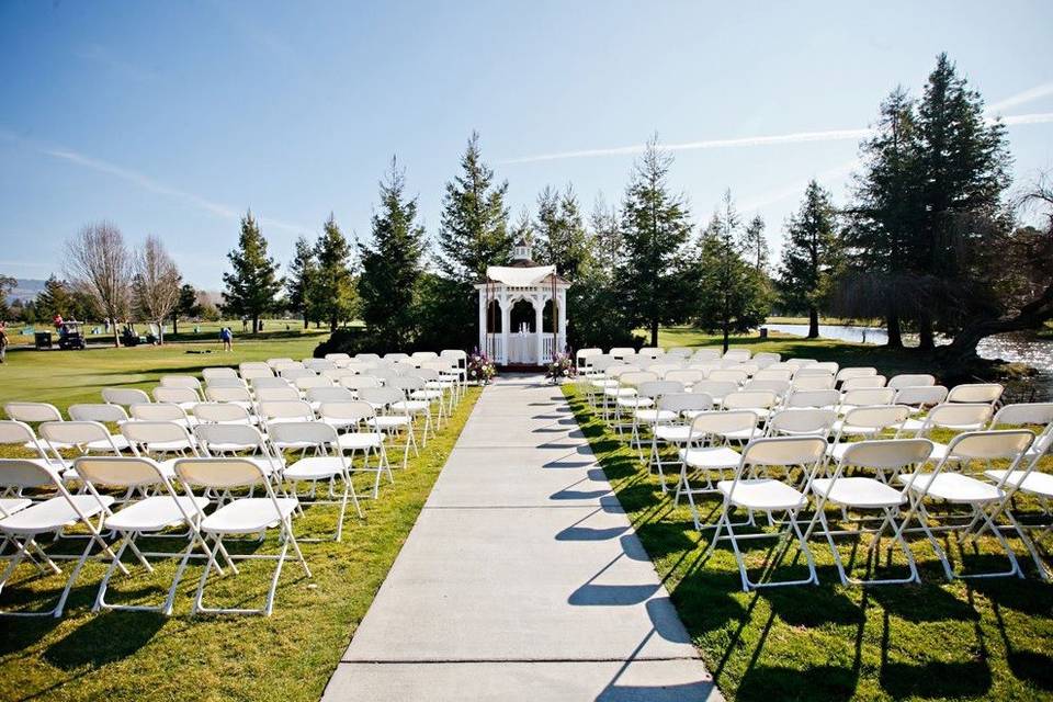 Outdoor wedding setup