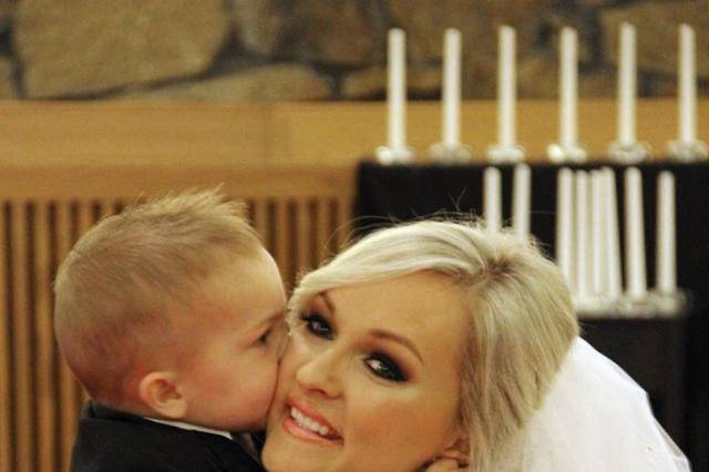 The bride with a little boy