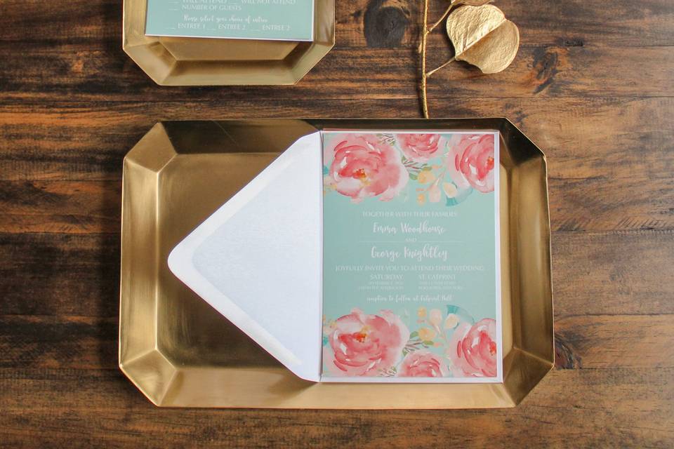 Teal invitation