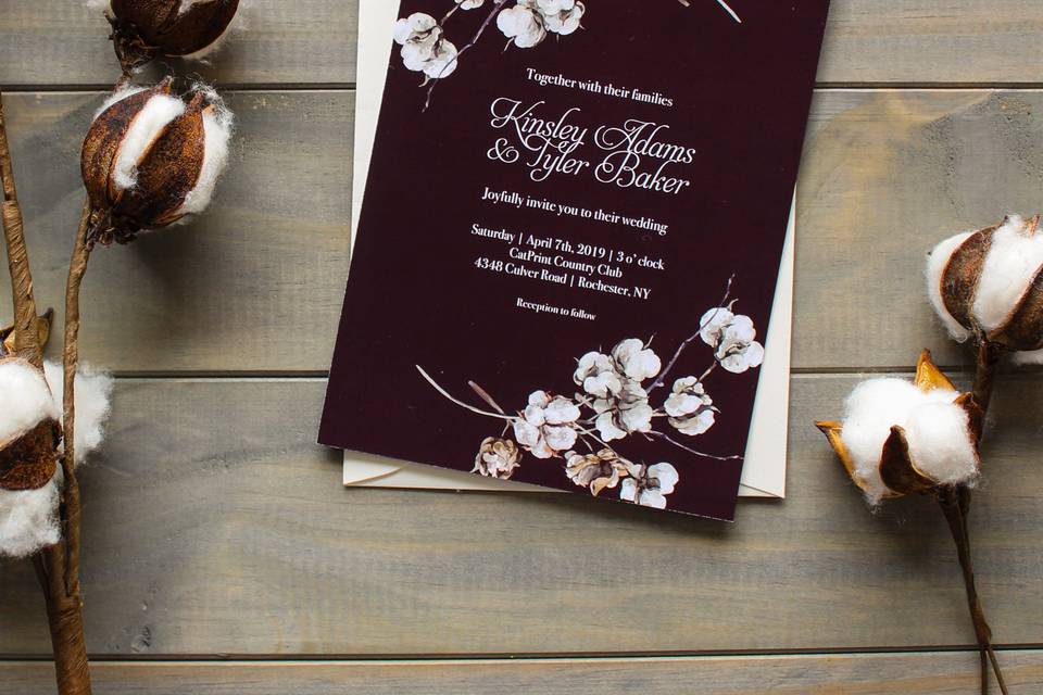 Maroon invitation