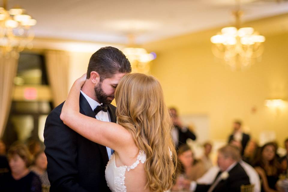 A sweet moment during the first dance at Blue Heron.