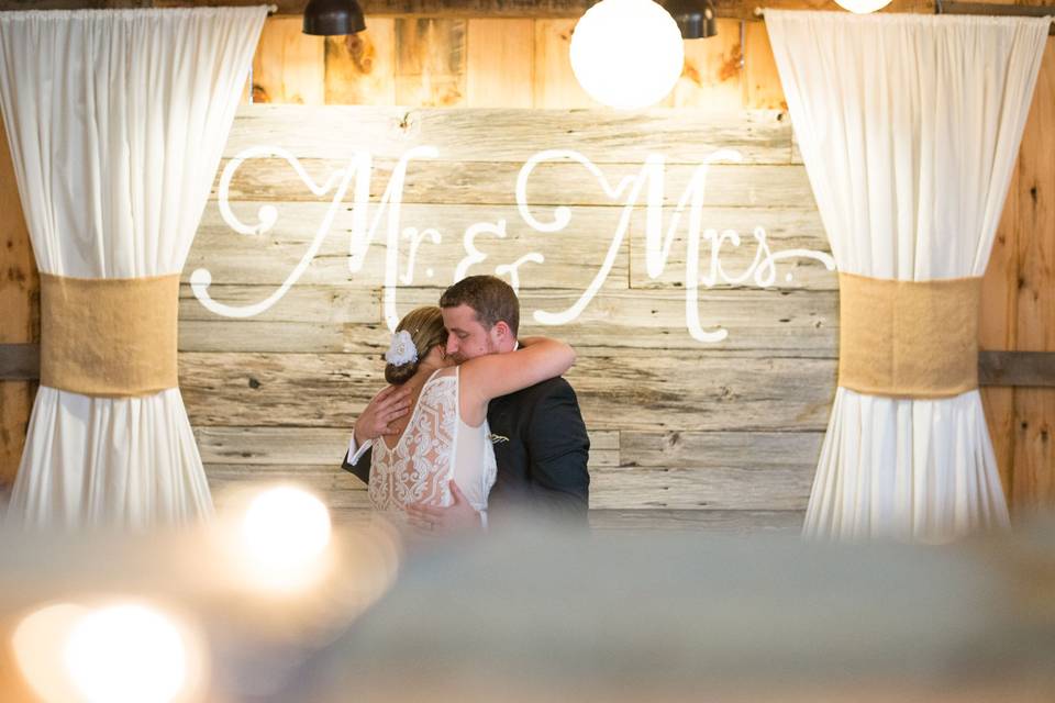 First dance as man and wife at the Gish Barn.
