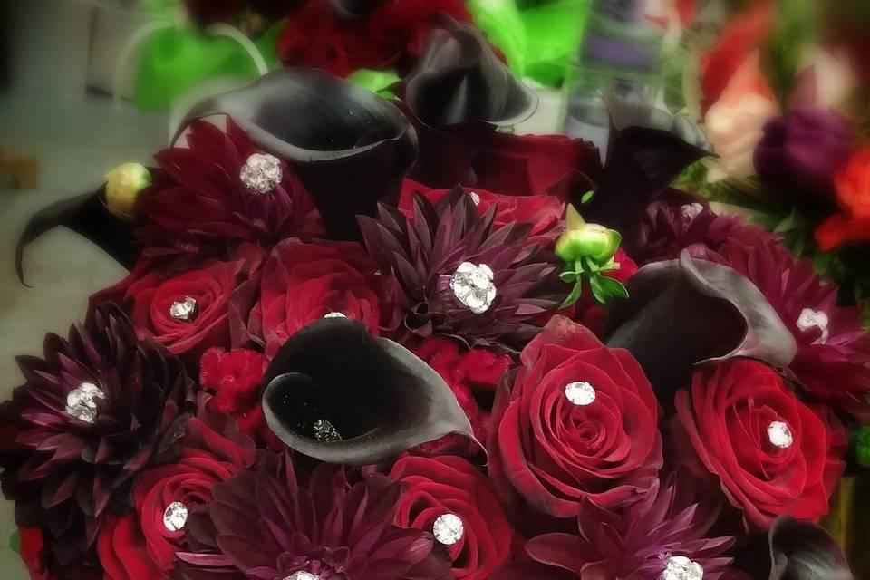 Dark fuchsia bouquet