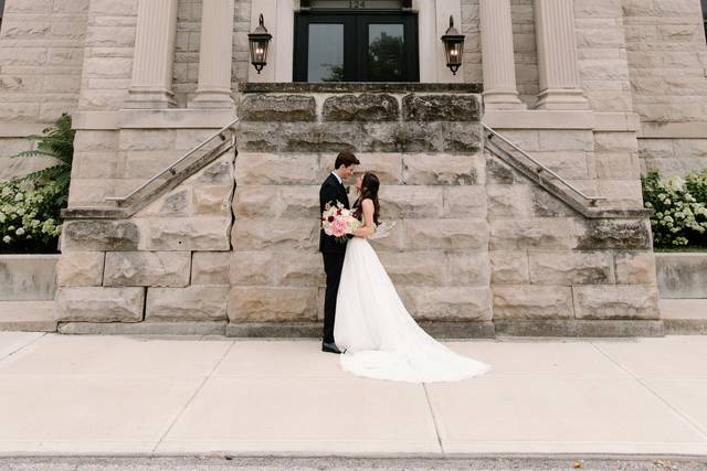 Library wedding entrance