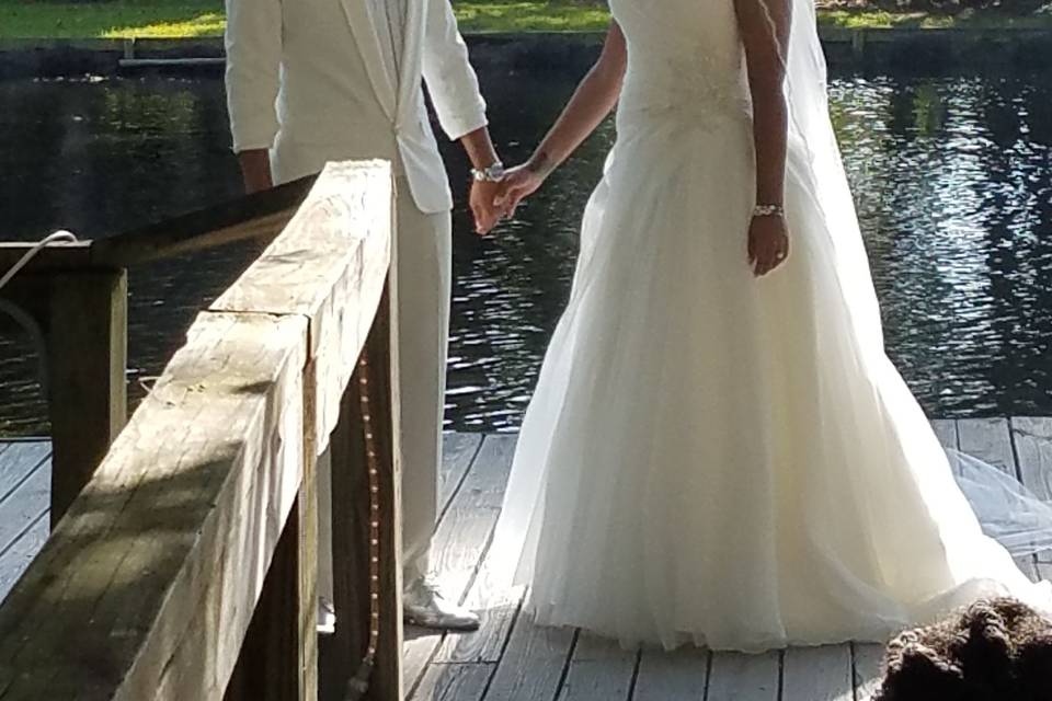 Kori & Erin had their ceremony across the lake in a gorgeous setting at Palmettos on the Bayou.