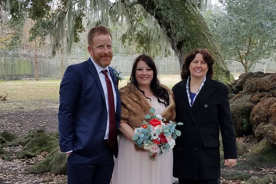 Ben & Megan were married in Audubon Park at The Tree of Life on a frosty day.