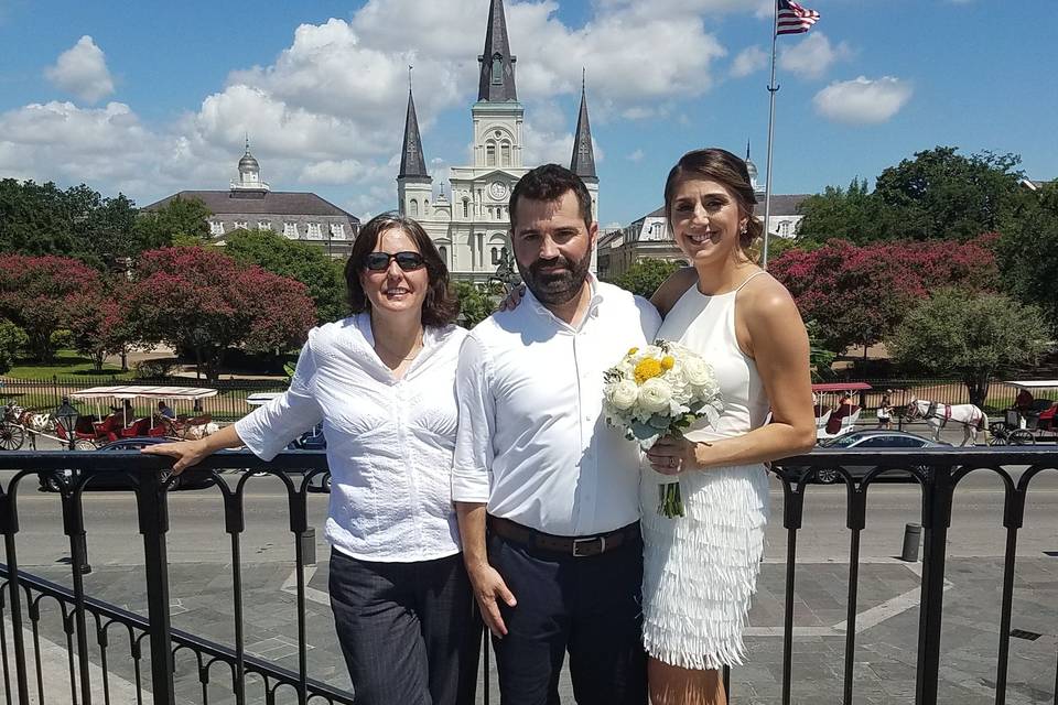 Paul & Tyera were married at Washington Artillery Park, overlooking Jackson Square & the St. Louis Cathedral.