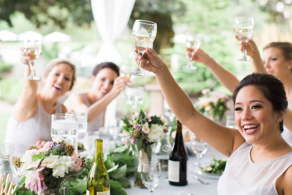 Bridal party toasts