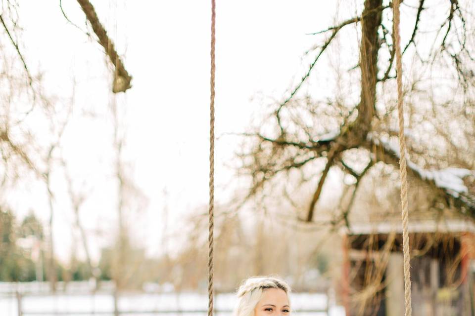 Bride enjoying the swing