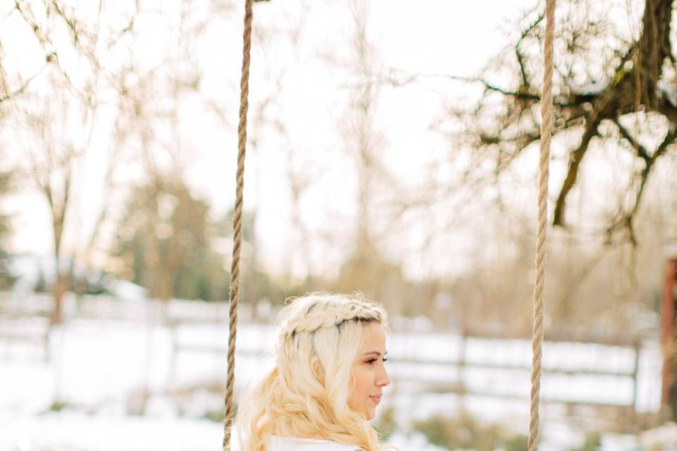 Bride on the swing