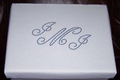 Swarovski monogram wedding card box.