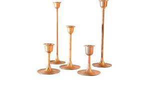 Assorted Modern Thin Stemmed Brass CandlesticksCheck out our website for our complete inventory, with prices!