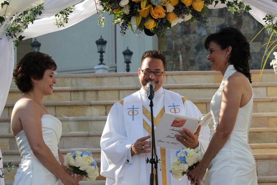 Officiating the wedding