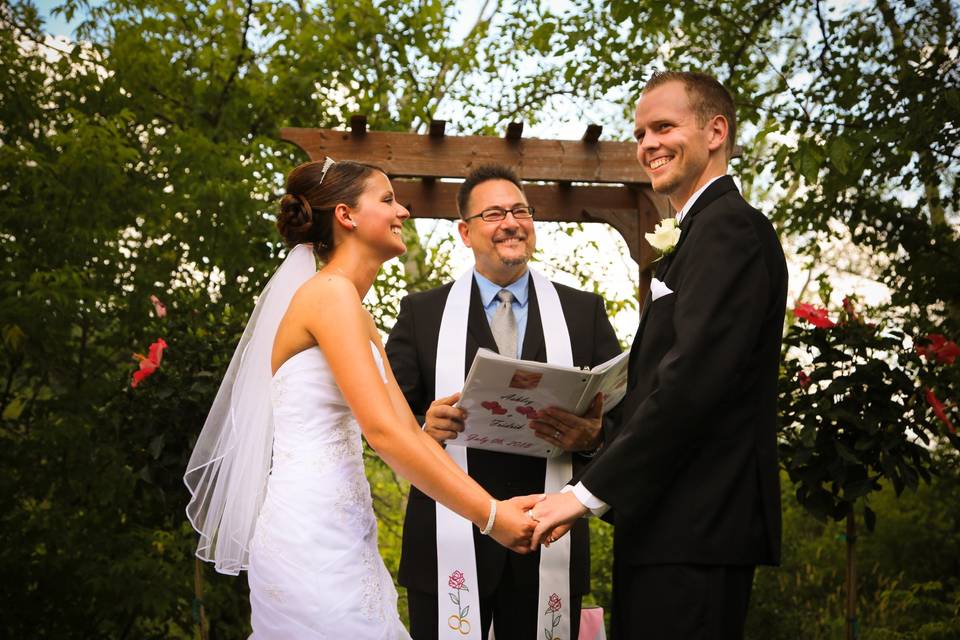 Garden wedding ceremony