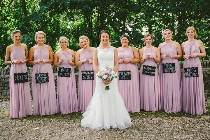 Bridesmaids and the bride