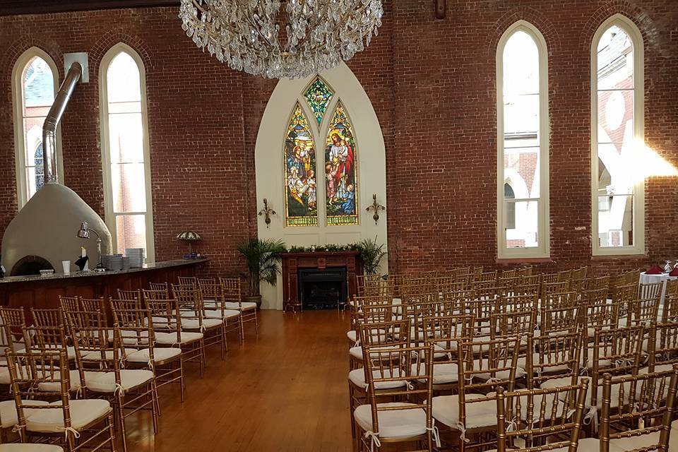 Church ceremony setup