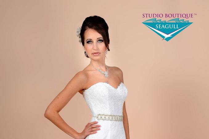 Gorgeous Bridal Gowns, Veils & Bridal Accessories at Seagull Studio Boutique 80 W. Dundee Rd., Buffalo Grove, IL 60089 P. (847) 238-2818