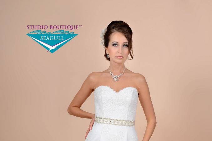 Gorgeous Bridal Gowns, Veils & Bridal Accessories at Seagull Studio Boutique 80 W. Dundee Rd., Buffalo Grove, IL 60089 P. (847) 238-2818