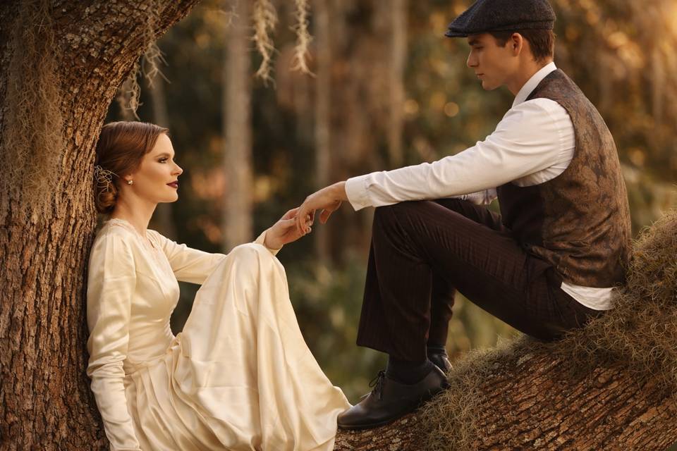 Romantic bride & groom