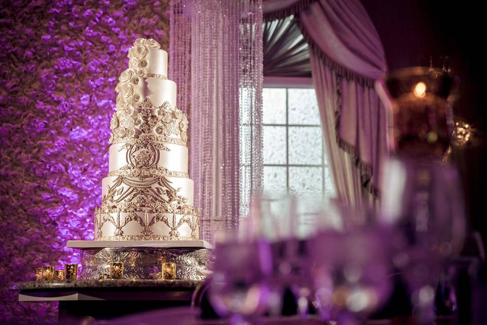 Tiered wedding cake