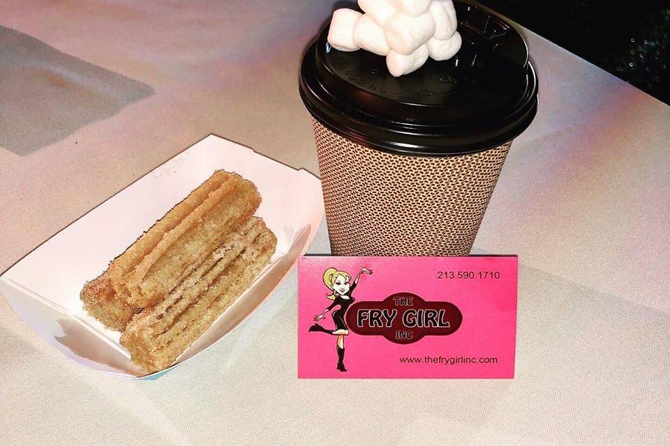 Mini churros & hot chocolate